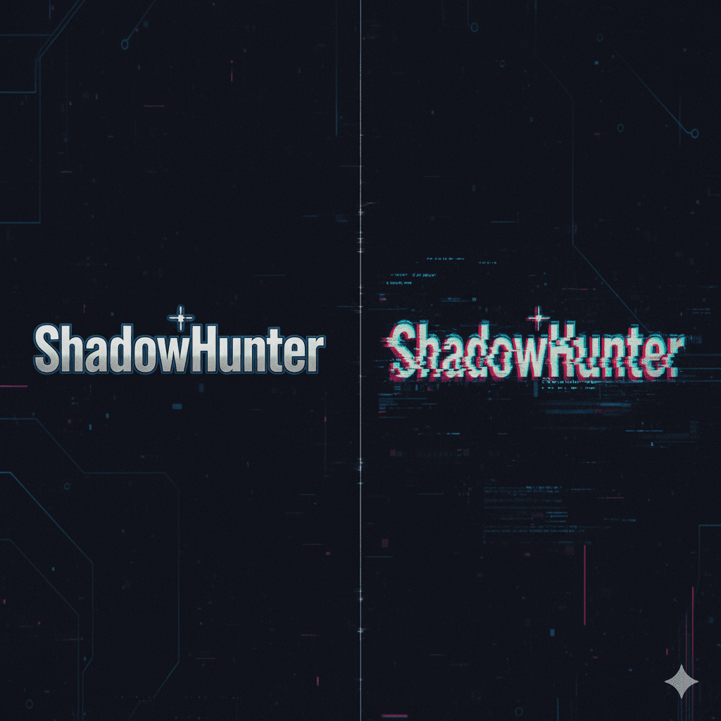 Glitch text generator output for game name ShadowHunter”