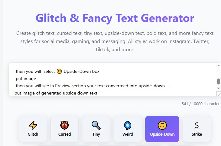 Text input field showing character limit