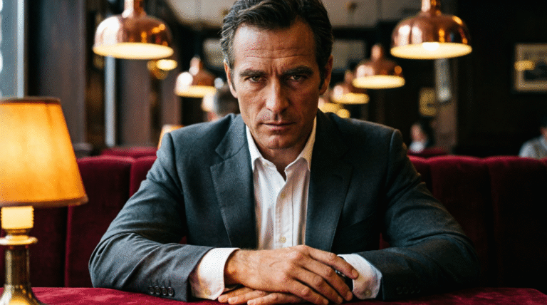 Person sitting calmly like Michael Corleone showing mental toughness