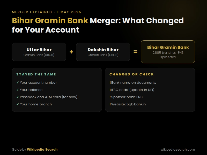 Bihar Gramin Bank account number digits after UBGB and DBGB merger showing what stayed the same and what changed