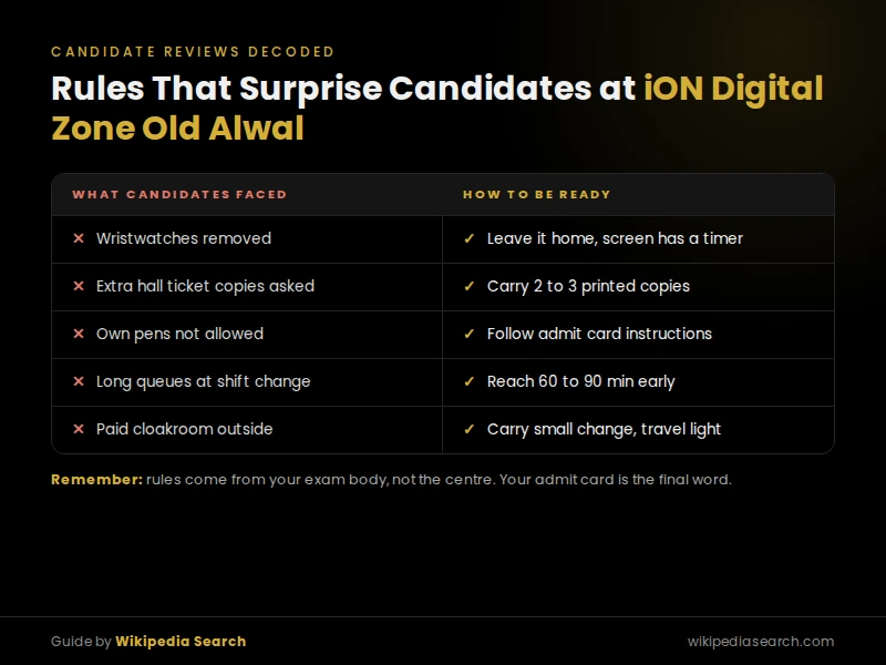 iON Digital Zone Old Alwal exam rules candidates faced and how to prepare